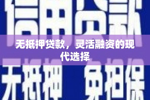 武陵源无抵押贷款，灵活融资的现代选择