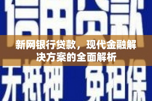 武陵源新网银行贷款，现代金融解决方案的全面解析