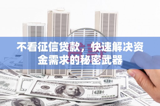 武陵源不看征信贷款，快速解决资金需求的秘密武器