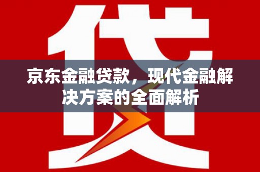 武陵源京东金融贷款，现代金融解决方案的全面解析