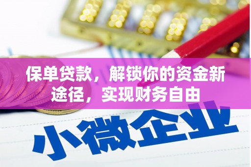 武陵源保单贷款，解锁你的资金新途径，实现财务自由